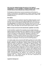Explanatory Memorandum to The