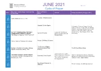 JUNE 2021 Part 1 of 2 Cycle of Prayer