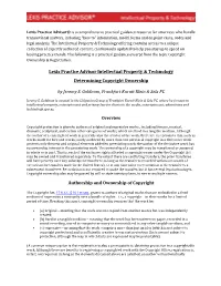 Lexis Practice Advisor Intellectual Property & Technology Determining