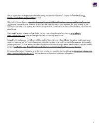 Operations Management in Manufacturing and Service Industries”, Chapter 11 from the Book an Introduction to Business (Index.Html) (V