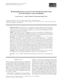 Relationship Between Seed Size and Related Functional Traits in North Saharan Acacia Woodlands