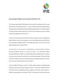 Suncorp Super Netball Launches Super Shot Rules Trial