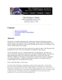 The Geologic Column Contents Abstract