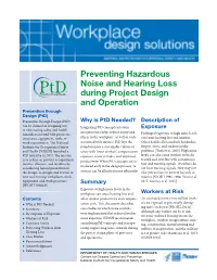 Preventing Hazardous Noise and Hearing Loss