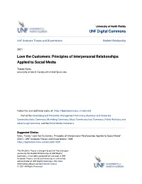 Principles of Interpersonal Relationships Applied to Social Media