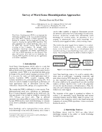 Survey of Word Sense Disambiguation Approaches