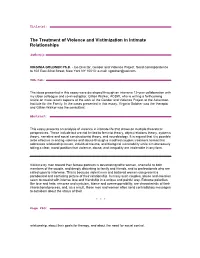 The Treatment of Violence and Victimization in Intimate Relationships