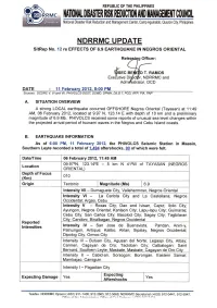NDRRMC Update Sitrep 12 on Negros Earthquake