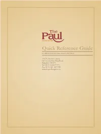 Quick Reference Guide