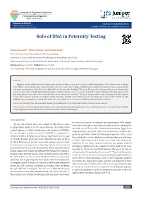 Role of DNA in Paternity Testing