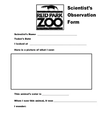 Scientist's Observation Form