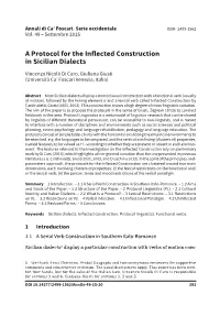 A Protocol for the Inflected Construction in Sicilian Dialects
