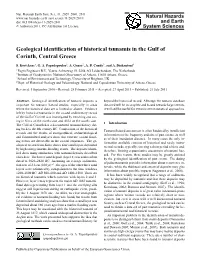 Geological Identification of Historical Tsunamis in The
