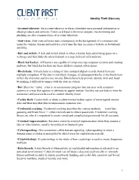 Identity Theft Glossary