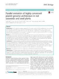 Parallel Evolution of Highly Conserved Plastid Genome Architecture in Red Seaweeds and Seed Plants