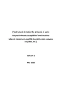 Plan De Classement, Qualité Descriptive Des Analyses, Coquilles, Etc.)