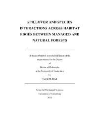 Spillover and Species Interactions Across Habitat Edges Between Managed and Natural Forests