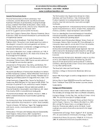 An Annotated Permaculture Bibliography Cascadia Permaculture Jude Hobbs 10/2018