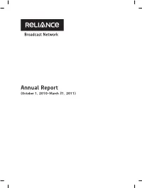 Annual Report (October 1, 2010-March 31, 2011) Dhirubhai H