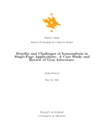 Benefits and Challenges of Isomorphism in Single-Page Applications