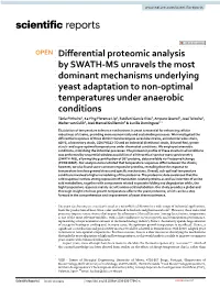 Differential Proteomic Analysis by SWATH-MS Unravels the Most