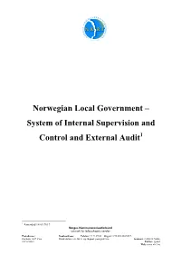 Norwegian Local Government – System of Internal Supervision and Control and External Audit1