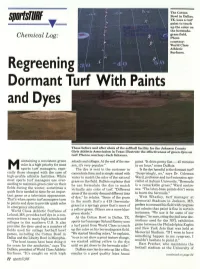 Regreening Dormant Turf with Paints and Dyes
