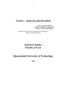 Tactics – Analysed and Described