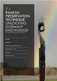 7.1 Rākau Preservation Technique