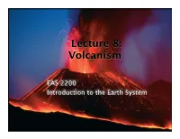 Lecture 8: Volcanism