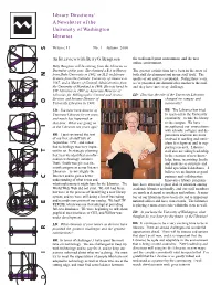 Library Directions/ a Newsletter of the University of Washington Libraries