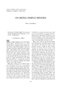 On Being Simple Minded
