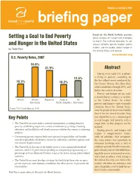 Setting a Goal to End Poverty and Hunger in the United States
