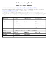 Weekly List of Planning Applications