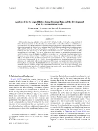 Analysis of Ice-To-Liquid Ratios During Freezing Rain and the Development of an Ice Accumulation Model