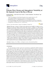 Extreme Wave Storms and Atmospheric Variability at the Spanish Coast of the Bay of Biscay