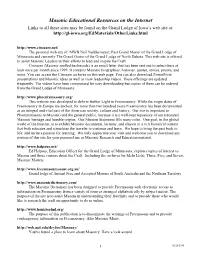 Links to Masonic Web Sites with Educational Resources