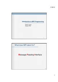 Message Passing Interface