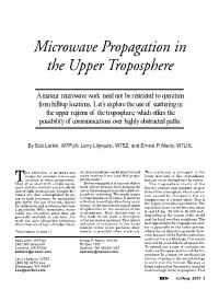 Microwave Propagation in the Upper Troposphere