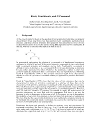 Roots, Constituents, and C-Command