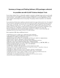 Summary of Image and Plotting Software (IPS) Packages Collected