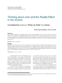 Thinking About Color and the 'Reality Effect' in the Cinema
