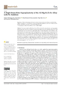 A High-Strain-Rate Superplasticity of the Al-Mg-Si-Zr-Sc Alloy with Ni Addition