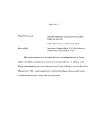 ABSTRACT Title of Document: INTERNATIONAL ORIGINS OF