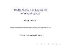 Hodge Theory and Boundaries of Moduli Spaces
