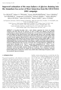 Improved Estimation of the Mass Balance of Glaciers Draining Into the Amundsen Sea Sector of West Antarctica from the CECS/NASA 2002 Campaign