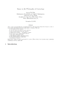 Issues in the Philosophy of Cosmology