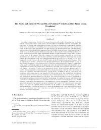 The Arctic and Subarctic Ocean Flux of Potential Vorticity and the Arctic Ocean Circulation*