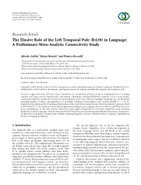 2014 Ardila Et Al. the Elusive Role of the Left Temporal Pole (BA38)