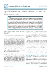 3-D Geostatistical Model and Volumetric Estimation of 'Del' Field